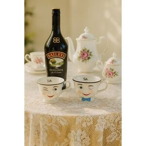 Baileys Yum Face Mugs Novelty Coffee Tea Cup‎ Set Whimsical Barware